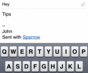 Redactando un correo en Sparrow para iOS