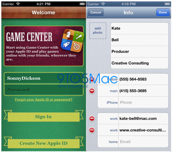 Posible interface del iPhone 5 - Gamecenter y Contactos Posible interface del iPhone 5 - Gamecenter y Contactos