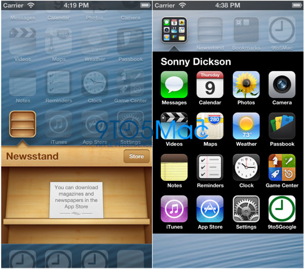 Posible interface del iPhone 5 - Springborad y Newsstand Posible interface del iPhone 5 - Springborad y Newsstand