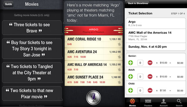 Comprar entradas de cine con Siri en EEUU Comprar entradas de cine con Siri en EEUU