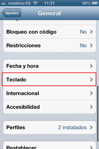Mostrar letra Ñ en el teclado virtual de iOS - 02